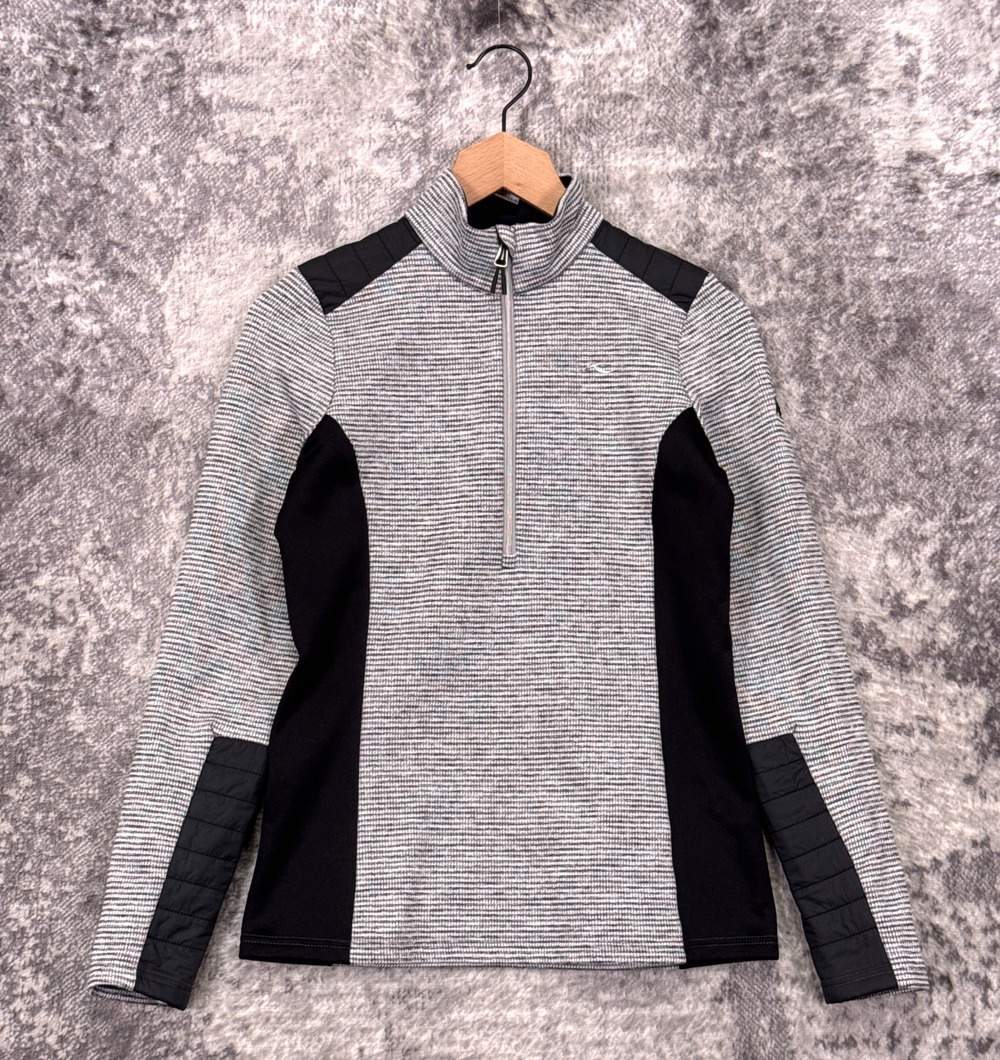 KJUS Sweatshirt 36 / Small Womens Midlayer Half Zip Fleece Hybrid Herringbone